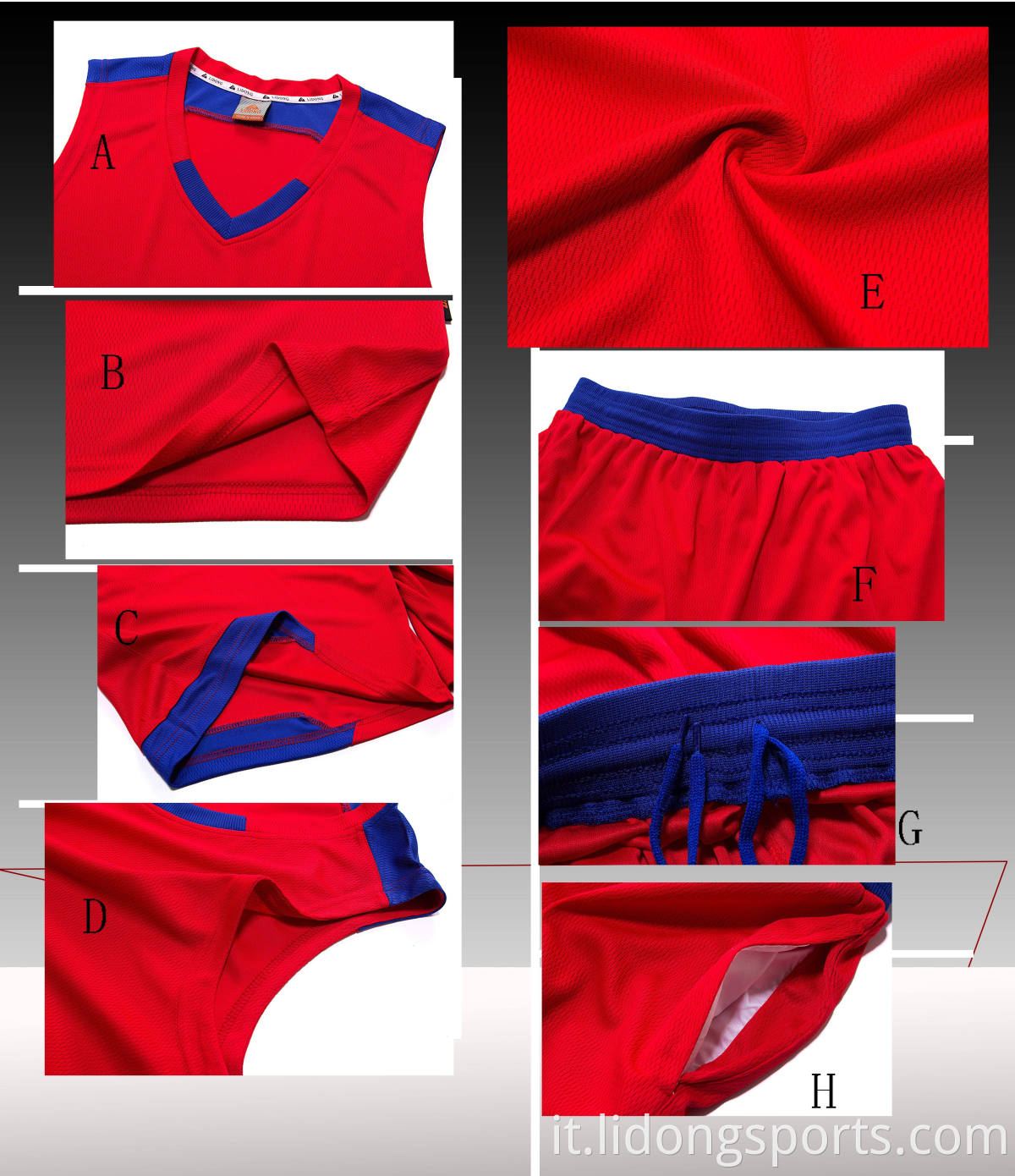 maglia da basket uniforme design colore rosso design professionale uniforme da basket